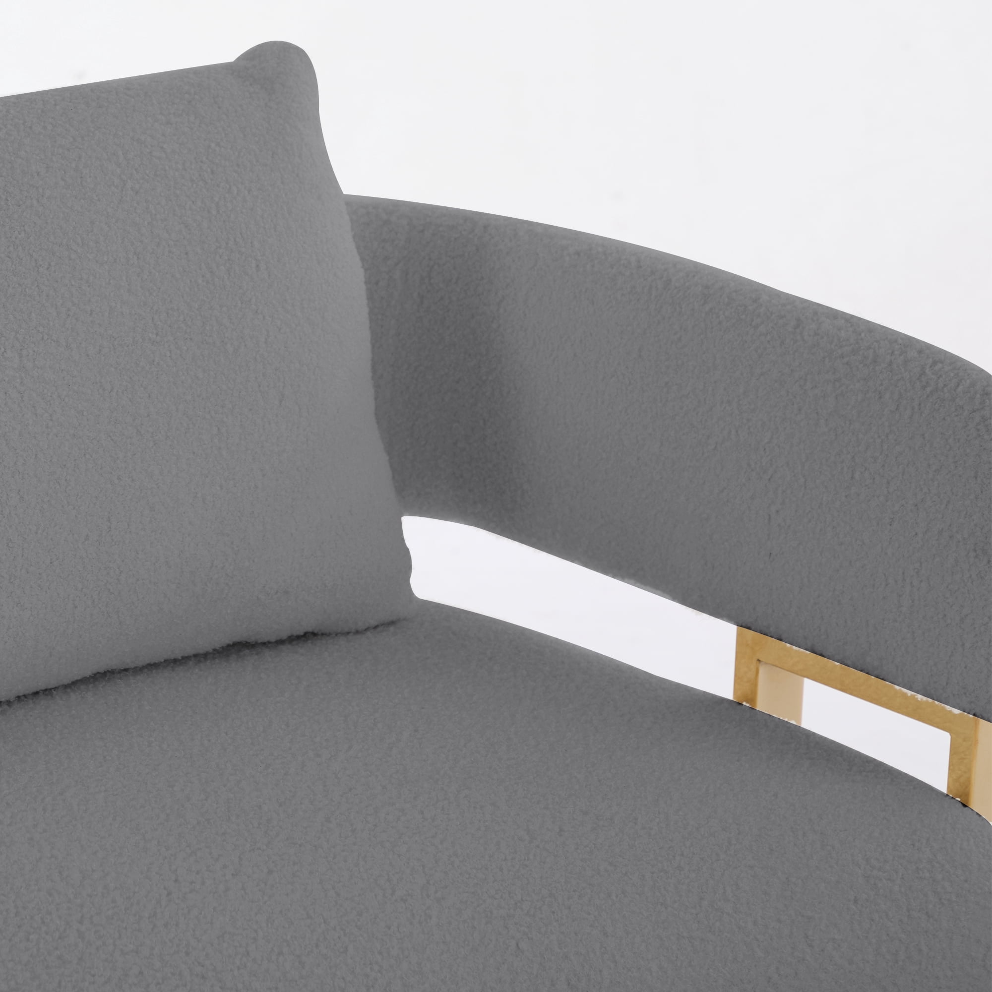 51" Small Sofa Couch Comfy Modern Teddy Upholstered 2-Seater Love Seats for Apartment,Bedroom,Office,Grey