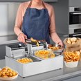 thumbnail image 3 of M optimized Commercial Electric Deep Fryer With Dual Tank, Professional Electric Countertop Deep Fryer Stainless Steel 3600W for Restaurant, 3 of 6
