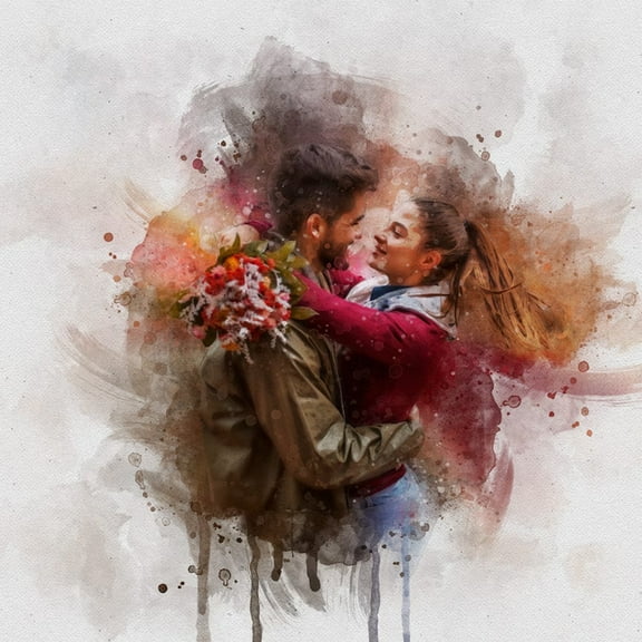 8x10, Custom Portrait, Personalized Watercolor Portrait on Stretched Canvas, Custom Canvas, Canvas Print, Canvas, Personalized Photo Canvas, Canvas Picture, Custom Watercolor, Portrait from Photo