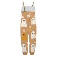 thumbnail image 4 of Xijirk Kids Spaghetti Strap Harem Jumpsuit with Ghost Daisy Flower Cartoon Print Side Pockets for Halloween Holiday Party Outfit,5-6 Years, 4 of 4