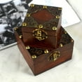 thumbnail image 3 of CNKOO 2Pcs Classical Wooden Jewelry Chest Box Treasure Storage Organizer Desk Decor, 3 of 6