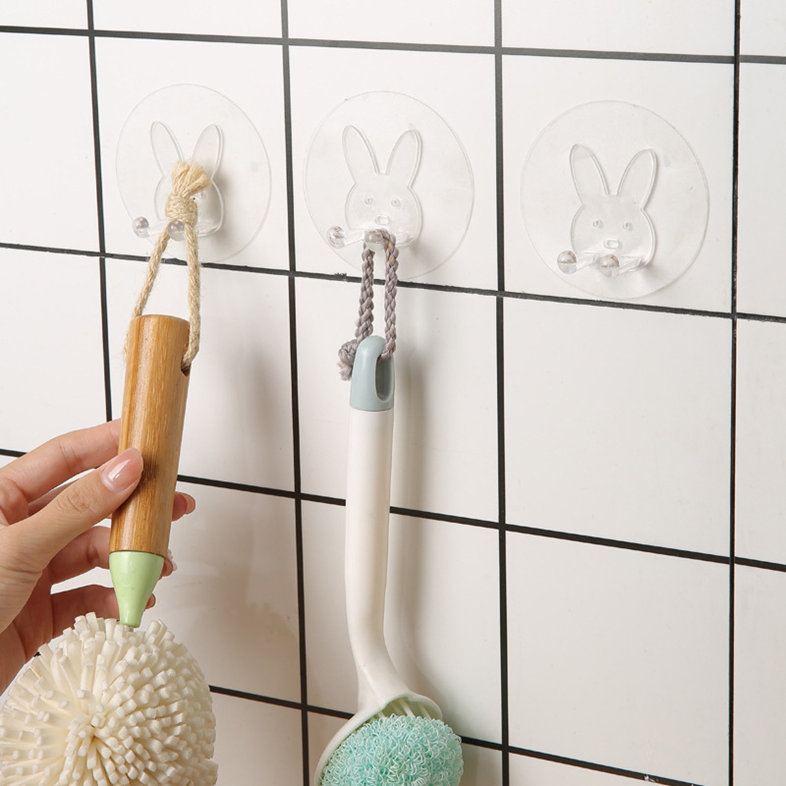 Hole Free Stick On Wall Hanger Hooks For Bathroom Kitchen Door ...