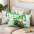 thumbnail image 3 of St Patricks Day Gnomes Lumbar Pillow Covers 12x20 Set of 2 Green Lucky Shamrock Decorative Pillow Cover St. Patrick''s Clovers Bow Hat Cushion Cases Spring Rustic Outdoor Pillowcase for Couch Sofa, 3 of 6