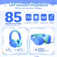 thumbnail image 2 of Auriculares Bluetooth para niños Botesty Sound 85H con LED y micrófono, 2 of 7