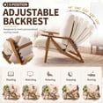 thumbnail image 2 of Ktaxon Mid Century Chenille Accent Chair, 5 Position Adjustable Recliner Chair, Rubber Wood Frame Lounge Chair for Living Room Bedroom Office Creamy White, 2 of 8