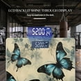 thumbnail image 3 of Bathroom Scale, Highly Accurate Digital Body Scale,Precisely Measures Weight up to 400 lbs-Beautiful Vintage Blue Butterfly Pattern On Cream Background, 3 of 4