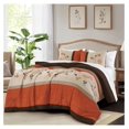 thumbnail image 2 of Daphne Bed in a Bag California King 7-Piece Comforter Set with Sheets Luxury Autumn Floral Embroidery Orange/Brown/Taupe, 2 of 9