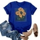 thumbnail image 4 of Ploknplq Plus Size Graphic Tees for Women,Shirts for Women,T Shirts for Women,Dandelion Graphic T Shirts Teen Cute Sunflower Print Tops,Graphic T-shirts,Beach Vacation Clothes for Women Blue S, 4 of 4