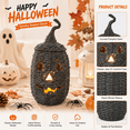 thumbnail image 2 of Halloween Woven Pumpkin Jack-O'-Lantern with LED Candle, Hand-Woven Rattan Fall Pumpkin Lantern Decor for Home Tabletop, Mantel, Spooky Haunted House Party Supplies Halloween Decorations Gifts, 2 of 10