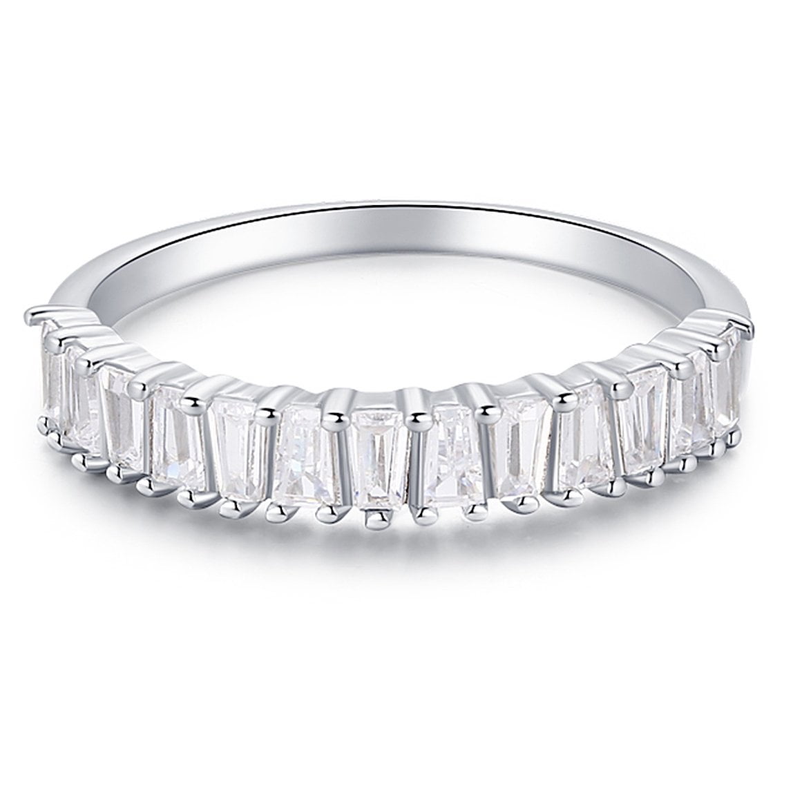 Thanksgiving Gift Eternity Wedding Ring Gemstone Ring,Emerald Cut Ring Trending Cubic Zircon Eternity Band Ring 925 Sliver Ring