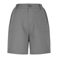 thumbnail image 6 of BXJX Womens Bermuda Shorts, Walking Elastic Waist Zipper Pocket Above the Knee Cargo Shorts Gray Size XL, 6 of 9