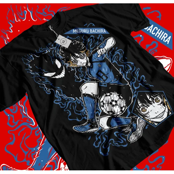 RARE Meguru Bachira T-shirt Blue lock Kunigami,Rin Itoshi,Nagi Anime Manga All Size