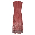 thumbnail image 4 of DEELLEEO Robe d'Automne pour Femmes! Robe de Cocktail Grande Taille Portefeuille Décolleté en V Profond Sans Manches à Fleurs Robes Évasées Ligne A Bohème Maxi Fête Invitée de Mariage Robes, 4 of 5