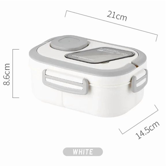 Portable Bento Lunch Box with Compartments Wheat Straw Leakproof Meal Prep Food Container Set Handle Utensil Holder Microwavable Storage Box