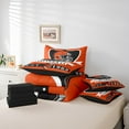 thumbnail image 4 of Erosebridal Football Cincinnati Bedding Sets, Soccer Sport Comforter Sets with Sheets, Orange Black Reversible Bed Sheets Set, Breathable Room Decoration, 7pcs, 4 of 6