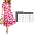 thumbnail image 3 of Women's Summer Casual Crew Neck Flutter Short Sleeve Smocked Tiered Maxi Dress-L, 3 of 5