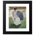 thumbnail image 2 of Frederick F. Fursman 12x14 Black Modern Framed Museum Art Print Titled - Woman with Green Parasol (1908), 2 of 5
