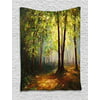 Nature Tapestry, Forest Tree Painting in Earthen Color Effects Spring Woodland Artwork, Wall Hanging for Bedroom Living Room Dorm Decor, 40W X 60L Inches, Fern Green Cinnamon Brown, by Ambesonne