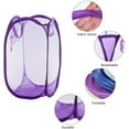 thumbnail image 2 of Cesto de ropa sucia plegable de malla emergente con bolsillo lateral, bolsa de almacenamiento con asas para ropa sucia, organizador de viaje para el hogar, 2 unidades por paquete, 2 of 7