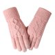 thumbnail image 2 of Guantes de invierno para mujer, de lana tejida, cálidos, de cinco dedos, de terciopelo y gruesos, con pantalla táctil. Imprescindible para el invierno., 2 of 3