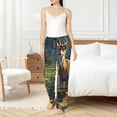 thumbnail image 4 of Balery Peaceful Deer Lily Pond Pantalones de pijama para mujer, pijamas ultraligeros, pantalones de estar por casa-Large, 4 of 6