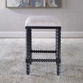 thumbnail image 4 of Uttermost Pryce 26" Wood and Fabric Backless Counter Stool in Black and White, 4 of 7