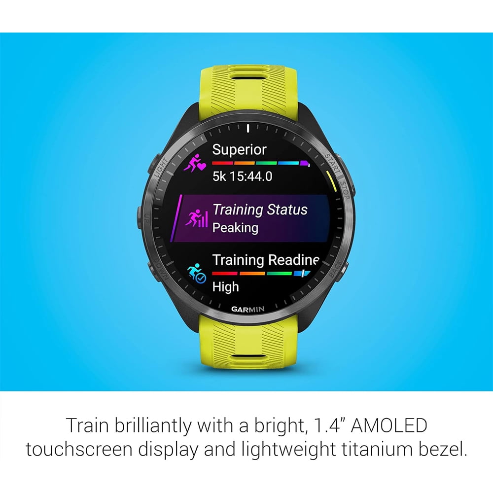 Garmin 010-02809-02 Forerunner 965 Running Smartwatch Amp Yellow and Black Bundle with 2 YR CPS Enhanced Protection Pack| Official Garmin USA Dealer