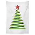 thumbnail image 3 of Ambesonne Christmas Tablecloth Rectangular Table Cover, Ribbon Tree New Year, 60"x90", Yellow Green Vermilion, 3 of 4