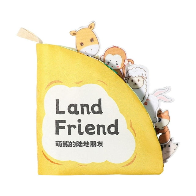Libro de tela con sonido crujiente para actividades de primera infancia, juguete interactivo para niños y niñas recién nacidos. Amigo de la tierra