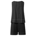 thumbnail image 4 of Curuila Two Piece Sets For Women Shorts Suit Solid Color Crew Neck Sleeveless Tank Top Breathable Outfit Set Black Size L, 4 of 6