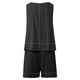 thumbnail image 4 of Conjunto de pantalones cortos para mujer, ropa informal para el día a día: camiseta sin mangas con bolsillo y pantalones cortos cómodos, conjunto transpirable para primavera-verano., 4 of 6