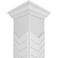 thumbnail image 4 of Ekena Millwork 12"W x 8'H Craftsman Classic Square Non-Tapered Chevron Modern Fretwork Column w/ Crown Capital & Crown Base, 4 of 8