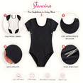 thumbnail image 2 of Girls Ballet Leotard Short Sleeve, Stretch Fit, Cotton Dancewear for Ballet, Gymnastics & Dance Class, 2 of 7