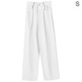 thumbnail image 1 of Pantalones de mujer Pantalón largo de pierna ancha holgada informal de cintura alta de primavera, Blanco, S seitruly AP001416-04B, 1 of 7