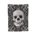 thumbnail image 1 of XMXY Fleece Throw Blanket for Couch, Rose Skull Heart Arrow Print Lightweight Plush Fuzzy Cozy Soft Bed Blankets and Throws for Sofa, 50"x40" inches, 1 of 8