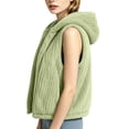 thumbnail image 6 of uublik Fleece Vest for Women Green Casual Sleeveless Open Front Winter Warm Fuzzy Jacket with Pockets, 6 of 8