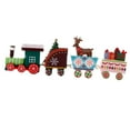 thumbnail image 3 of Adornos navideños de trenes de oficina, adornos navideños de tren, juguetes de regalo, juego de trenes de madera Multicolor, 3 of 9