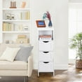 thumbnail image 4 of Bathroom Floor Cabinet, Wooden Storage Cabinet with 3 Drawers and Open Shelf, Multifunctional Side Organizer Rack Stand Table, White, 4 of 7