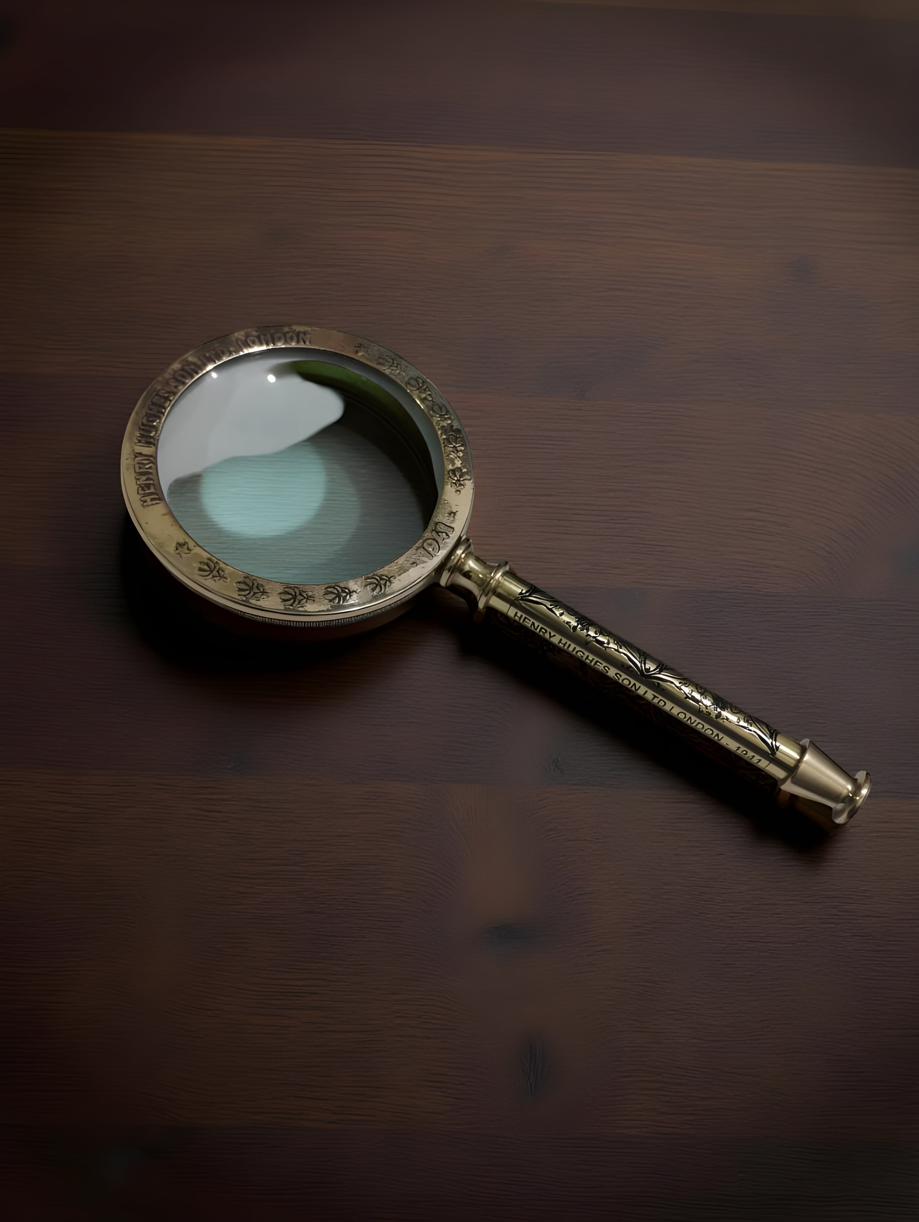 Antique Heavy Brass Magnifying Glass - Solid British Empire 1941 Vintage Magnifier & A Unique Gift