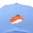 thumbnail image 2 of Dalix Salmon Nigiri Embroidered Sushi Cotton Dad Hat Baseball Cap Adjustable Womens in Light Blue, 2 of 5