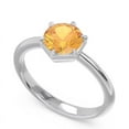 thumbnail image 2 of 2.00 Carat Round Cut Yellow Citrine Gemstone Sparkle Wedding Ring for Ladies Solid 18K White Gold Size 3.5 by Diamond Capitals, 2 of 8