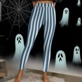 thumbnail image 3 of Guluxicc Women Leggings Stretch Tummy Control High Rise Yoga Pants Halloween Striped Leggings, 3 of 7