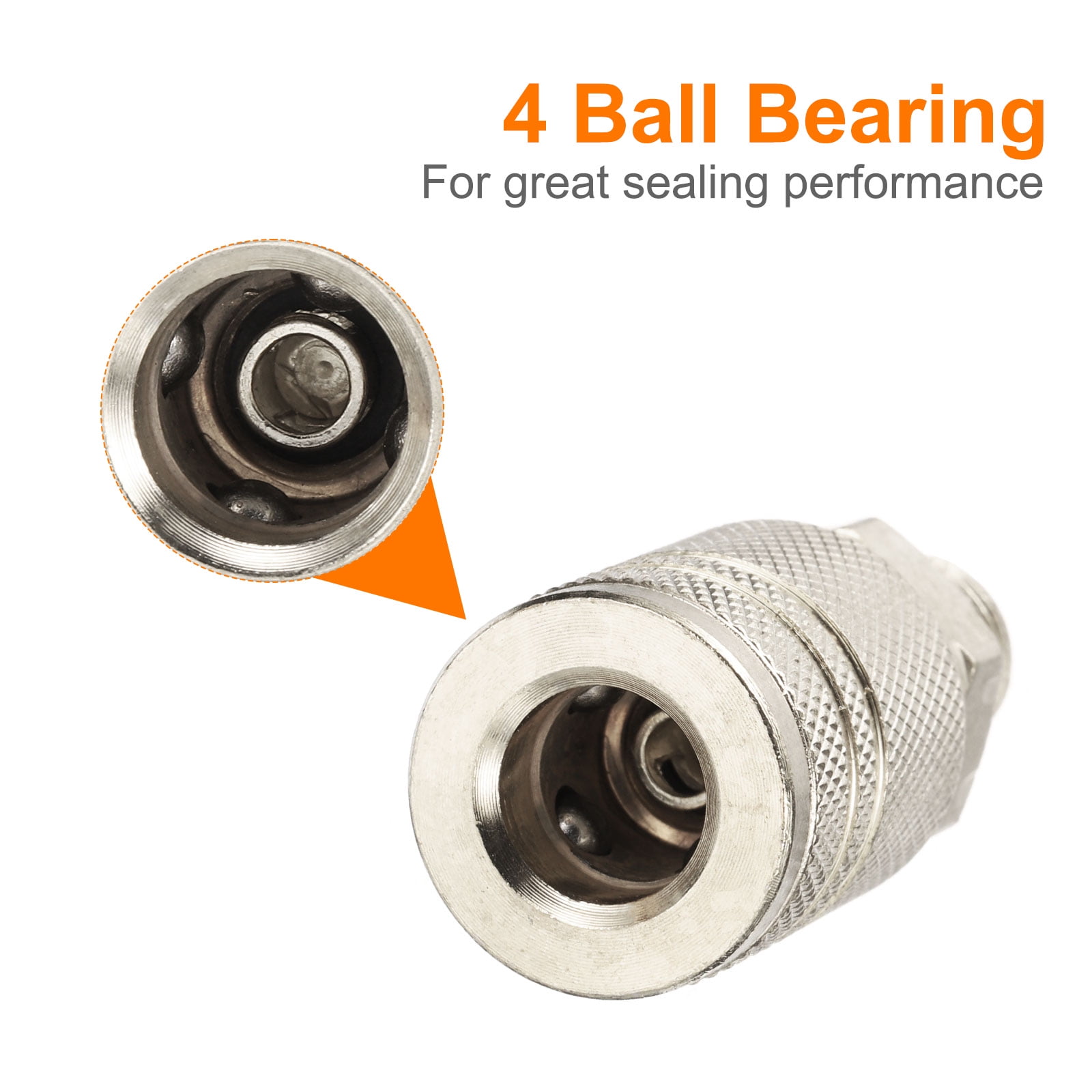 10pcs Male Industrial Coupler 1/4" NPT M Style Air Hose Fittings Quick Connector Air Coupler for Air Compressor, Silver
