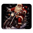 thumbnail image 1 of Alfombrilla de ratón cuadrada con diseño de Papá Noel en motocicleta, de tela con base de goma, 21 x 25 cm, 1 of 1