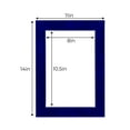 thumbnail image 3 of Royal Blue Suede Acid Free 11x14 Picture Frame Mats with White Core Bevel Cut for 8.5x11 Pictures -, 3 of 3