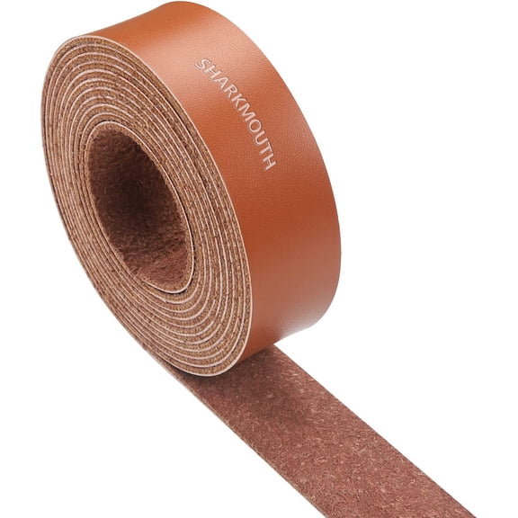 SHARKMOUTH Leather Strap 1 Inches Wide Flat Leather Straps for Crafts, Full Grain Leather Strips for Crafts