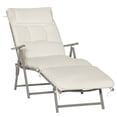 thumbnail image 1 of Outsunny Outdoor Chaise Lounge Chair with Folding Design Cream White, 1 of 10