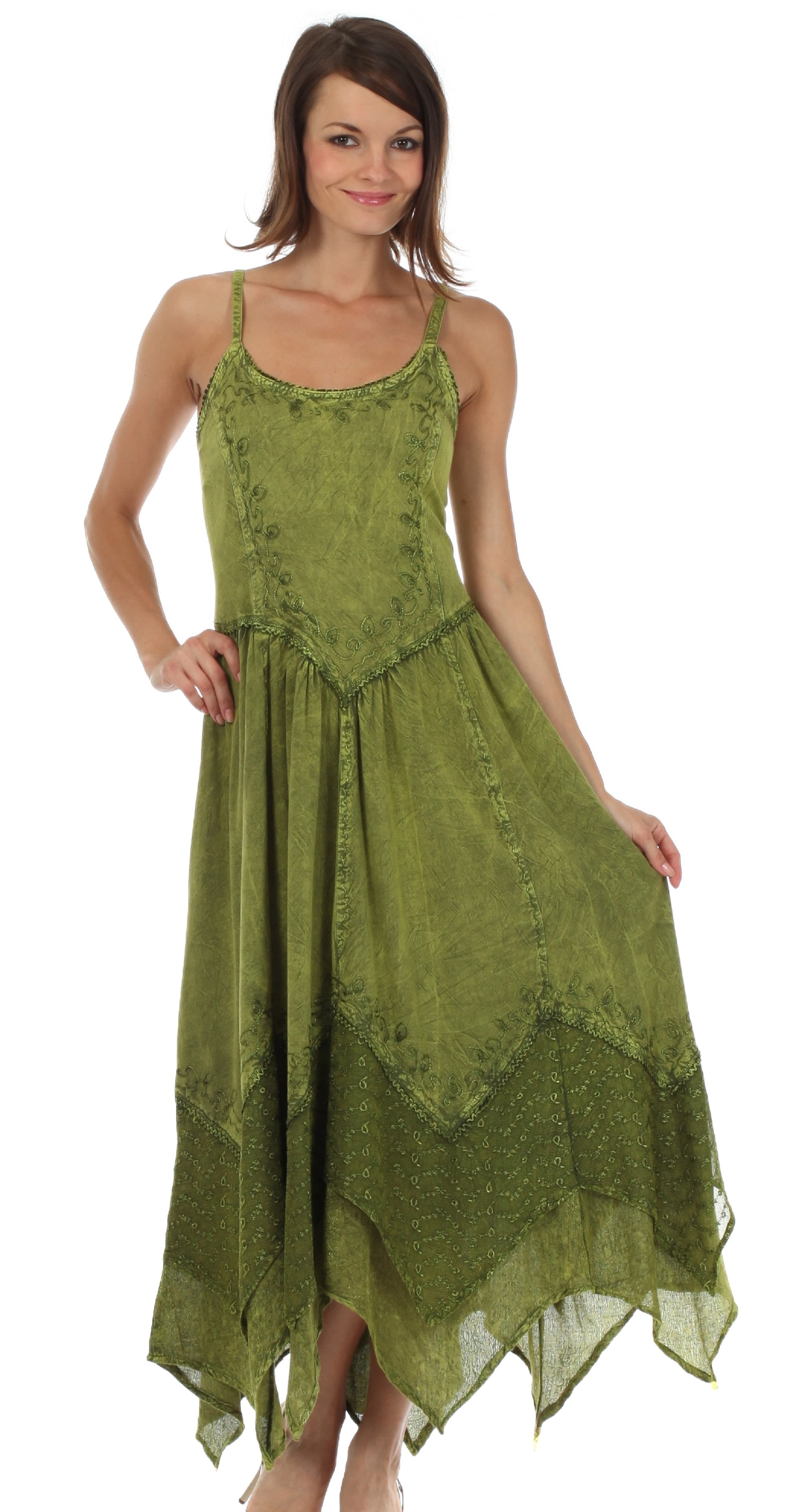 Sakkas Sundara Stonewashed Rayon Embroidered Mid Length Dress - Turquoise - L/XL - Walmart.com Sakkas Sundara Stonewashed Rayon Embroidered Mid Length Dress - Turquoise - L/XL - Walmart.com