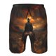 thumbnail image 3 of Balery Western Rainy Desert Cowboy Traje de Baño Estilo Hawaiano para Hombre, Shorts de Secado Rápido con Bolsillos-Medium, 3 of 6