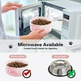 thumbnail image 2 of Nordmiex Ceramic Dog Bowl Set Dog Food and Water Bowls with Stand 28.74oz/850ml, Pink Marble, 2 of 7